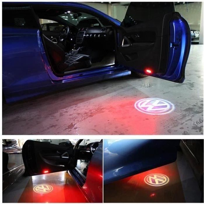 Porte LED Voyant Avec VW Logo projecteur Pour VW Golf 5 6 7 Jetta MK5 MK6 MK7 CC Passat B6 B7 Tiguan Scirocco Avec harnais a099