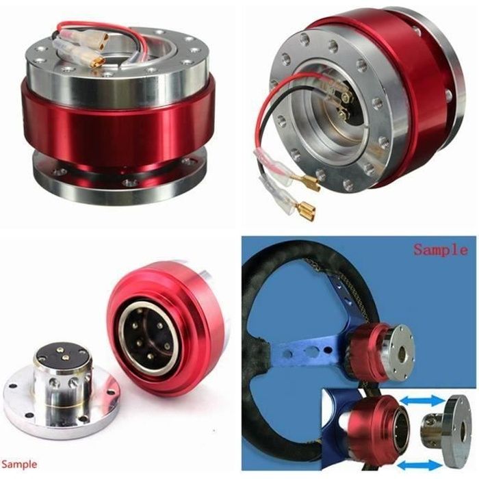 Dispositif de Déverrouillage Rapide Volant Quick Release Adaptateur de moyeu Snap Off Boss Kit Rouge