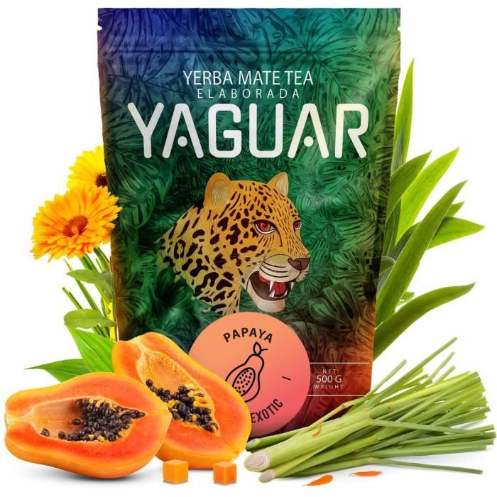 Yerba Maté Yaguar Papaya Maté du Brésil Thé Fruite 500g
