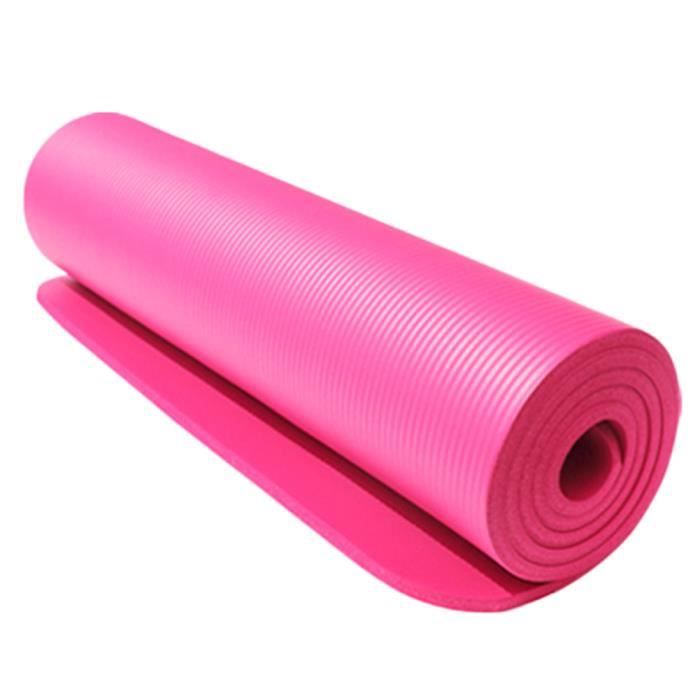 Tapis de Yoga Antidérapant Epais Durable Pour Pilates, Fitness et Entraînement avec Sangle de Transport Pink 183X61X1cm