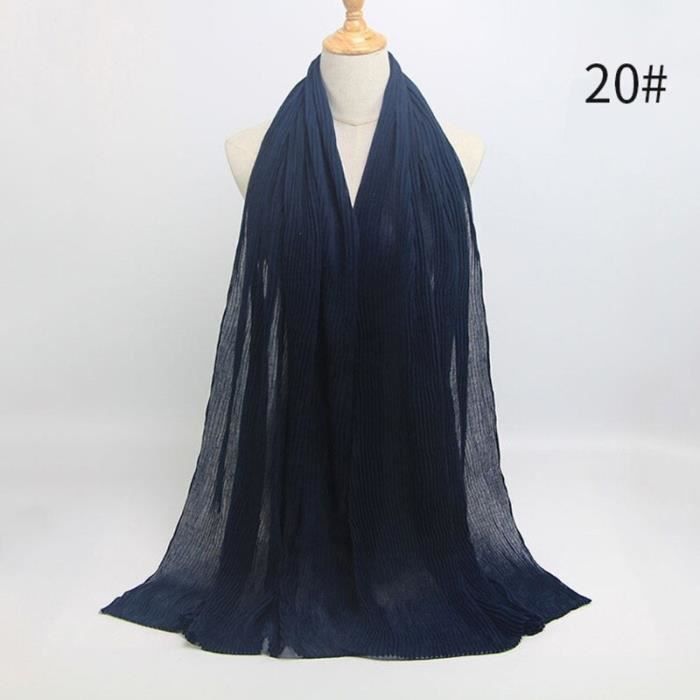 Foulard hijab en coton froissé, écharpe douce, écharpe chaude, écharpe chaude, châle, 25 couleurs, Design hiver, tendanc DY5182