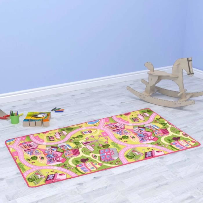 Luxueux Magnifique-Tapis de jeu Poil à boucle Tapis de Jeux Enfant - 190 x 290 cm Motif de ville jolie♫6292