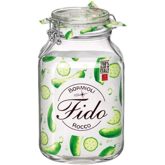 BOCAUX DE CONSERVATION Bormioli 0810454 Bocal hermeacutetique en Verre FIDO 3L Transparent351