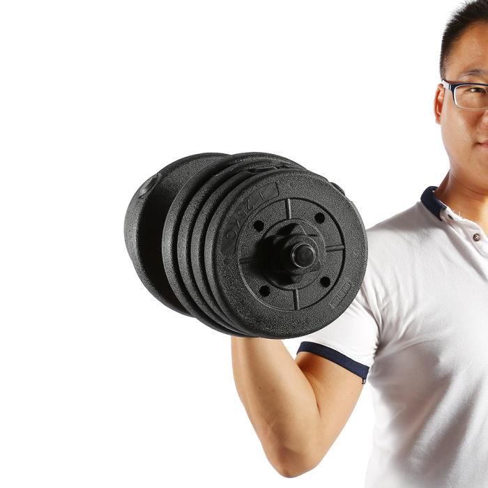Qiilu haltère de gymnastique 2X Haltères Set Poids Gym Entraînement Biceps Triceps Poids Libre Entraînement 30KG