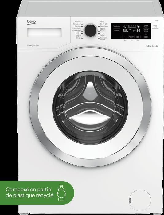 Lave-linge hublot BEKO LLF11W2 - 11 kg - Classe A+++ - Moteur ProSmart Inverter - 1400 tours/min - Blanc