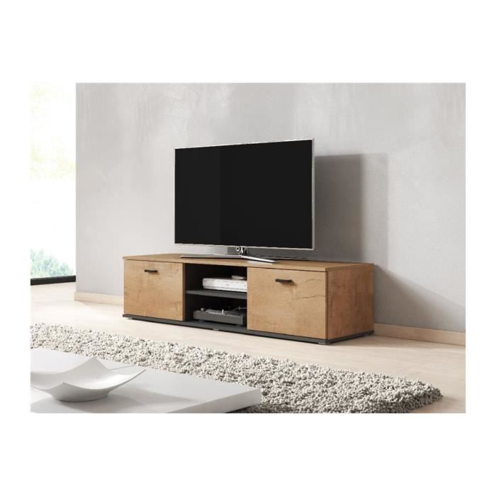Meuble tv design SANO 140 CM - bois et gris