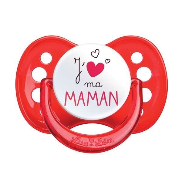 LUC ET LÉA Sucette Symétrique -J'aime Ma Maman-