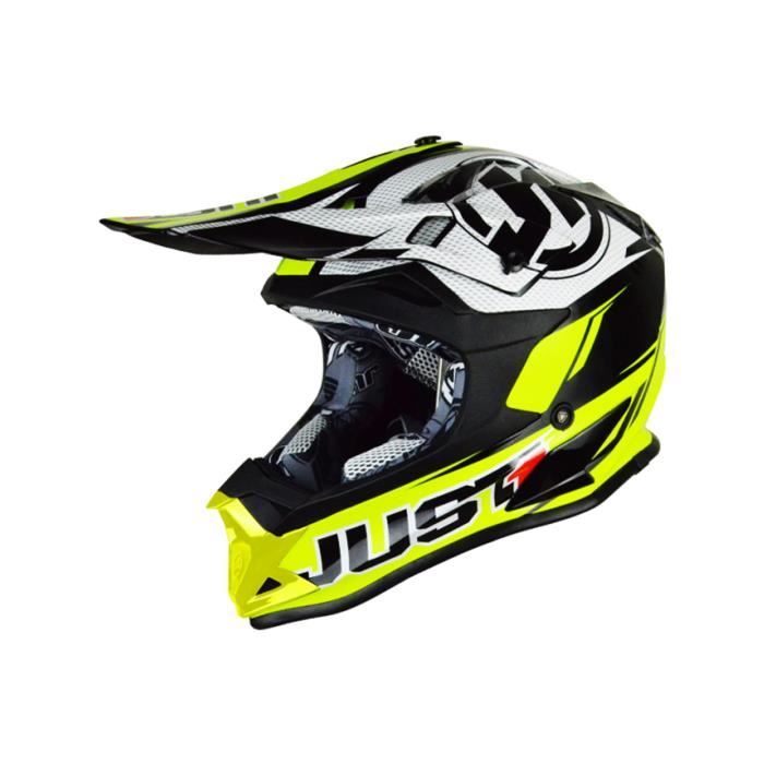 Casque Motocross Just1 J32 Rave Néon Jaune-Noir