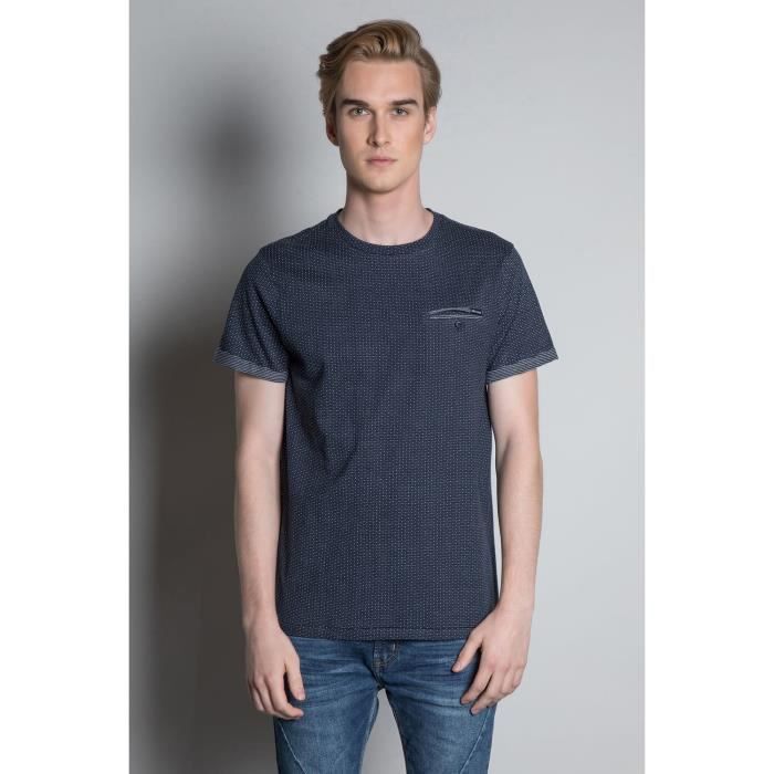 DEELUXE T-shirt jacquard col rond NOVEL Navy