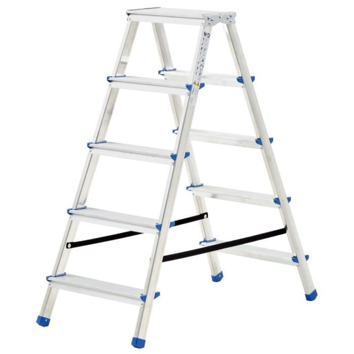 2982•Sale Hot•Escabeau double face en aluminium 5 marches 113 cm MEUBLE 113 cm