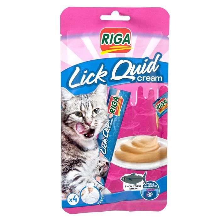 RIGA Snack au thon Dosette Lick Quid - 4 x 15 g - Pour chat