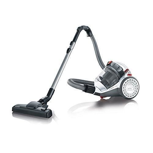Severin MY 7102, Aspirateur Multicyclone Sans Sac (Classe Énergétique A, Buse Parquet et Set 2 Accessoires Inclus, S´POWER) Blanc/Ro