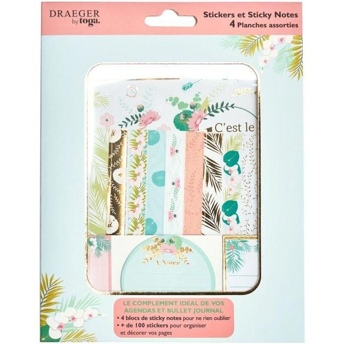 Stickers et sticky notes pastel & dorés