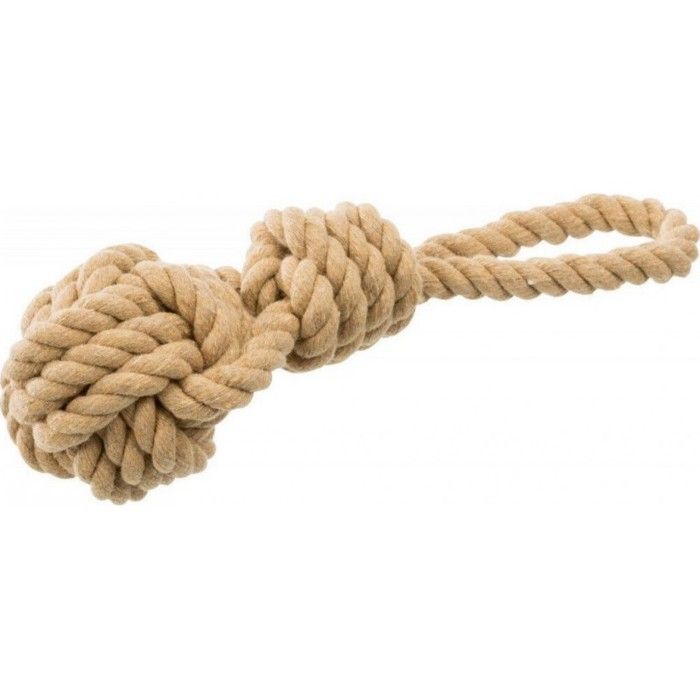 Trixie - Jouet BE NORDIC Corde avec Balle pour Chien - 20cm Beige