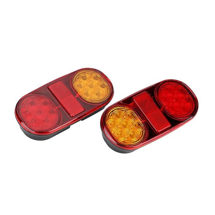 Feu Arrière à LED, Feu Arrière à LED Brillant Universel 12V avec éclairage de Plaque D'immatriculation pour Remorque de Bus RV