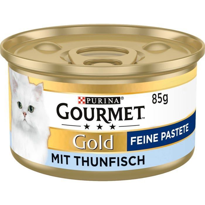 Nourriture humide - Gourmet - Pâtée thon - Lot de 12 x 85g - Sans colorants - Équilibrée