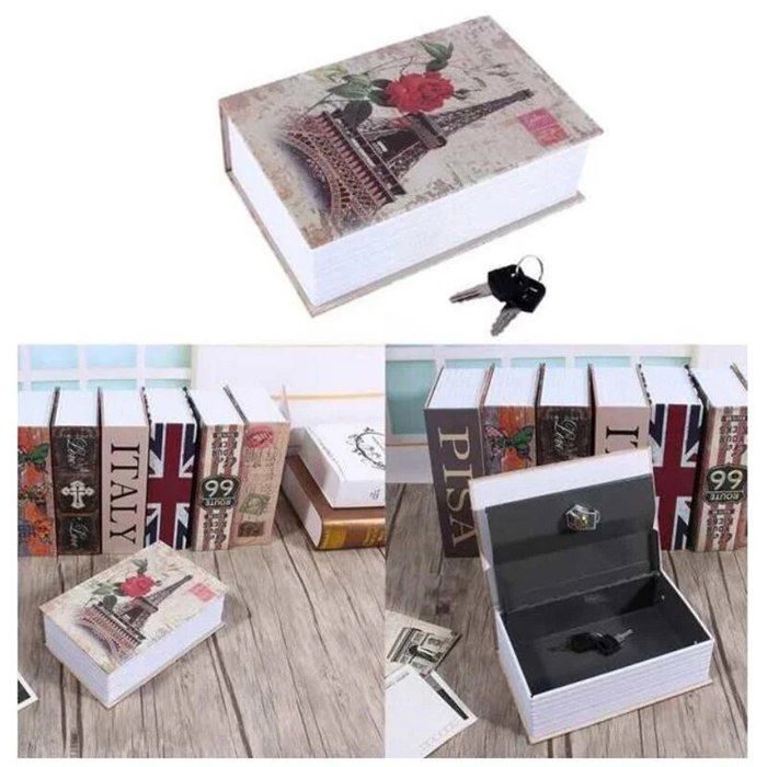 Foreverup Coffre-fort à livres avec serrure à combinaison - 24 x 15,5 x