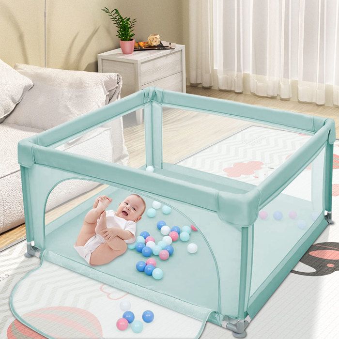 Piscine à Boules Ronde En Mousse MS BabyWorld – 100 Balles Sensorielles Incluses, Pour Bébé Dès 6 Mois (90 Cm De Diamètre)