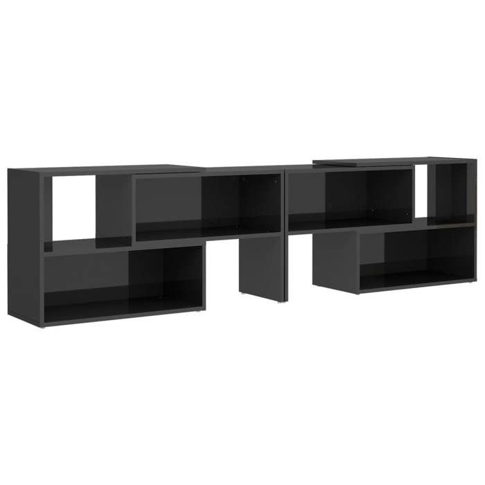 Meuble TV - Gris brillant 149x30x52 cm - Bois dingénierie LL99095