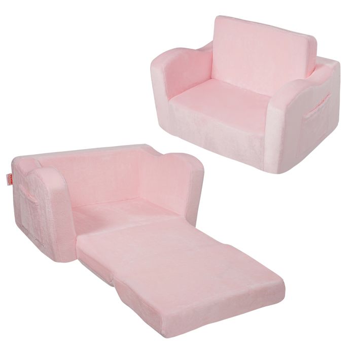 Fauteuil pour Enfants Pliable-VEVOR-en Éponge 25D Haute Densité Souple et Confortable et Housse en Tissu de Flanelle-Rose