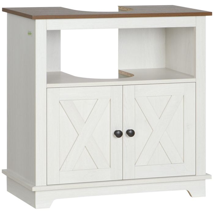 Meuble sous lavabo salle de bain kleankin meuble sous vasque - niche et placard à portes doubles 60 x 30 x 60 cm blanc Meuble sous lavabo salle de bain kleankin meuble sous vasque - niche et placard à portes doubles 60 x 30 x 60 cm blanc