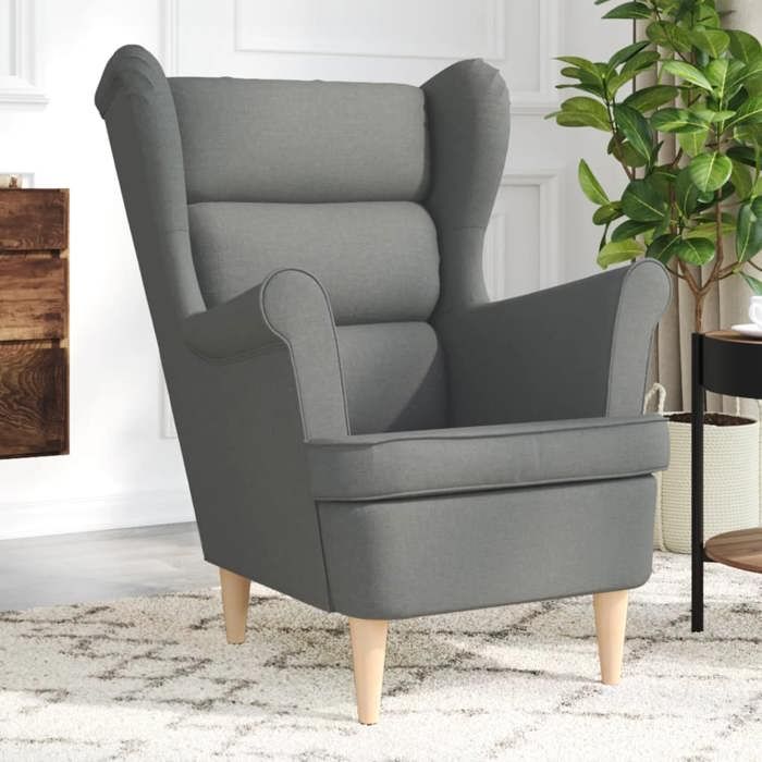 vidaXL Fauteuil gris foncé 74x84x100 cm tissu fauteuil relax fauteuil de salon chaise de chambre à coucher 4016896