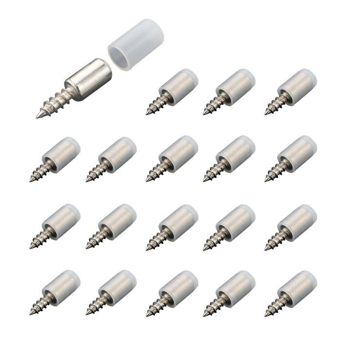 20pcs vis autotaraudeuses intégrées Étagère Support Vis Avec Manchon Antidérapant vis intégrées autotaraudeuses