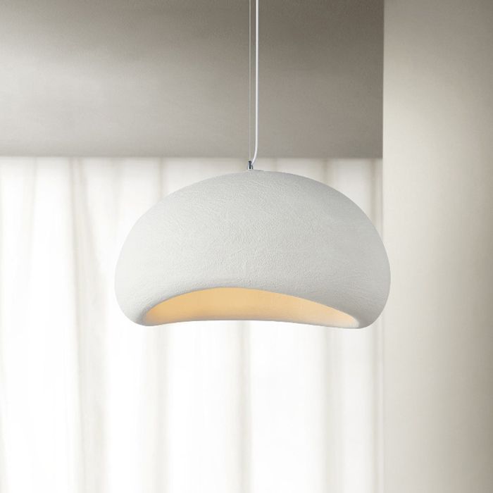 Suspension Luminaire Salon Moderne TOKIUS Lustre Plafonnier Style Crème Éclairage Intérieur Salle à manger Chambre (Blanc-D20cm)