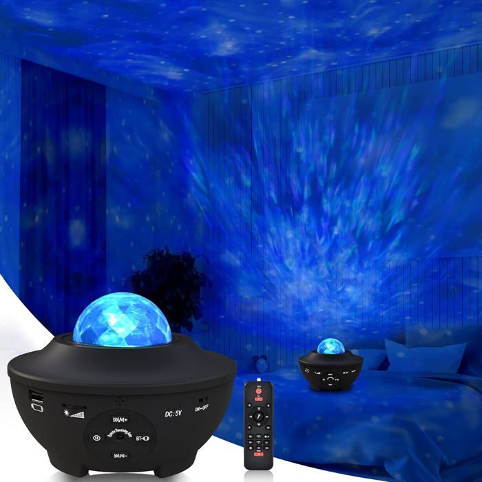 Projecteur détoiles veilleuse étoilée avec haut-parleur Bluetooth minuterie et télécommande