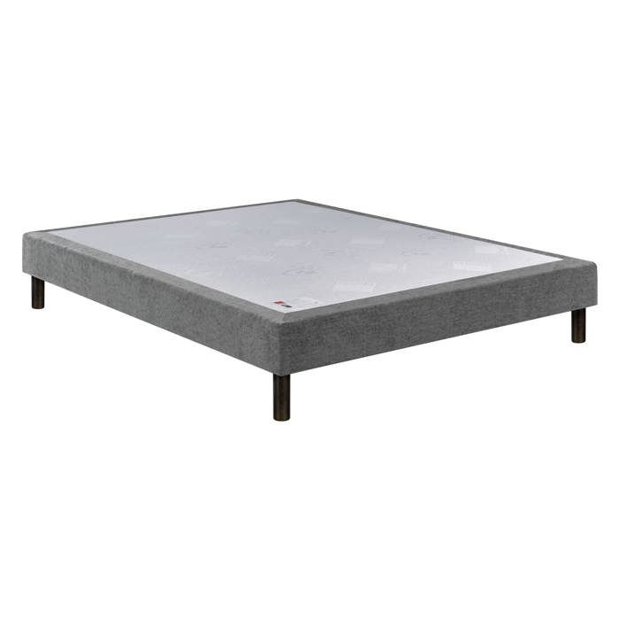 Sommier Nature confort médium 18 cm - Epeda chenillé gris 140x190