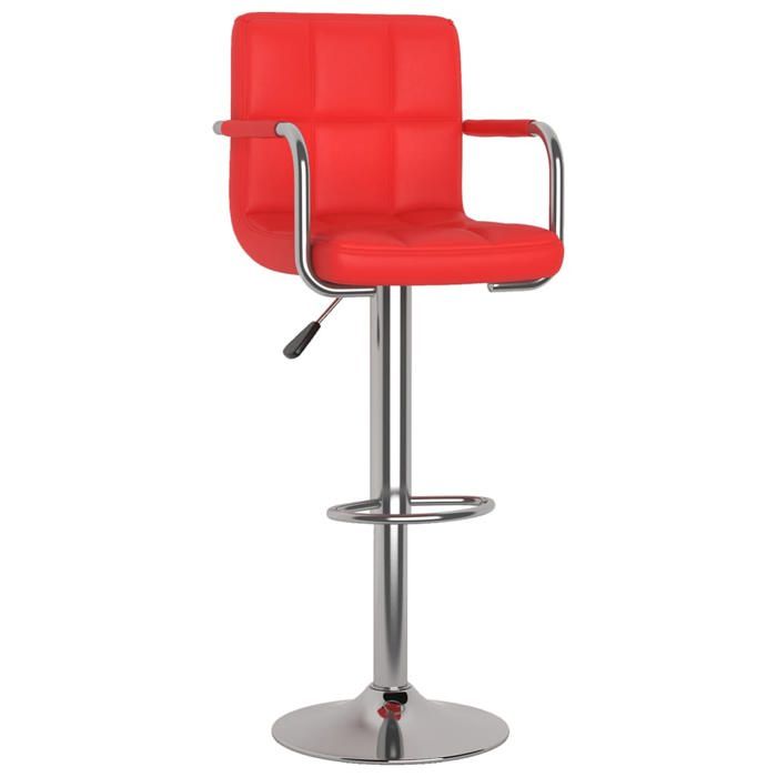 Remise Tabourets de bar - Accoudoirs - lot de 2 - rouge similicuir Cuisine salon JILIMAISON2025 3690664