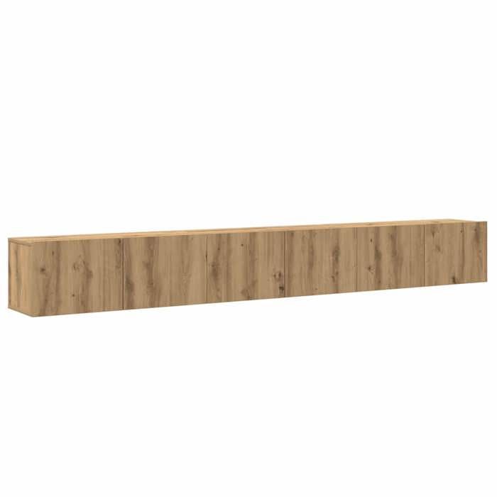Meuble Hifi Complet/ Ensemble de meuble TV mural 3 pcs - Compartiments - chêne artisanal armoire multimédia Aspect Elegant* 4670849