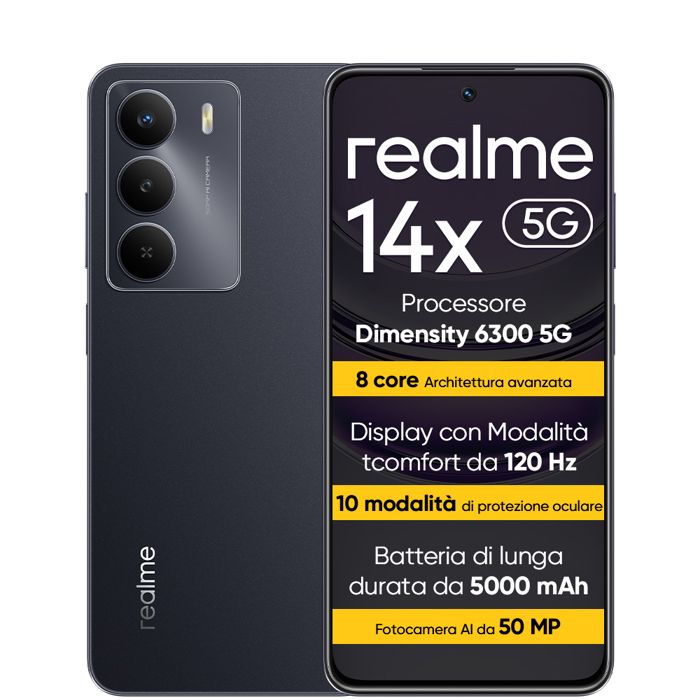Realme Note 70T Smartphone 4+256 GB, Batterie de 6 000 mAh