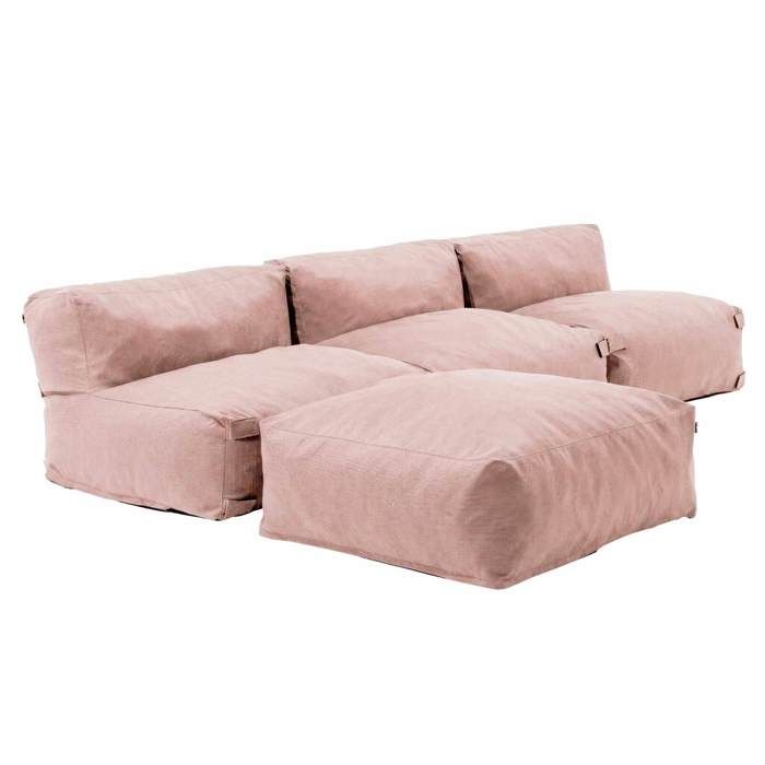 Canapé de jardin modulable 4 places rose poudré Mixi Oviala