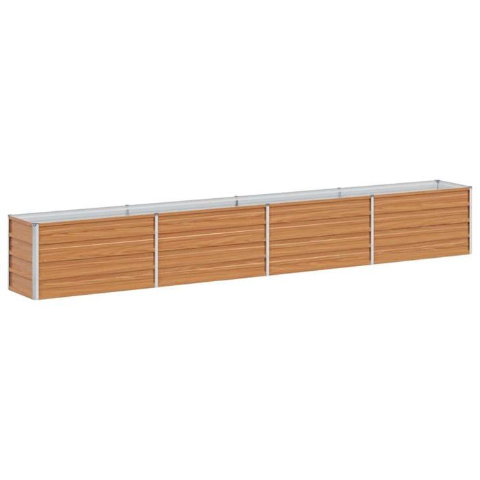 Jardinière surélevée en acier galvanisé - vidaXL - 320x40x45 cm - Marron clair - Résistant aux intempéries