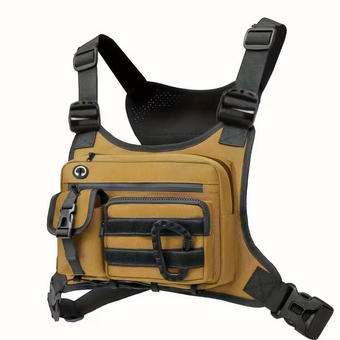 Sac de poitrine pour hommessac de poitrine réglable imperméable en tissu Oxfordgilet coursegilet utilitaire sports plein Janne