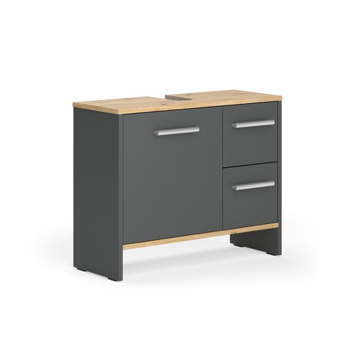 Meuble sous vasque simple Karli 70.2x57cm avec 2 tiroirs et 1 porte Anthracite Vicco 58325