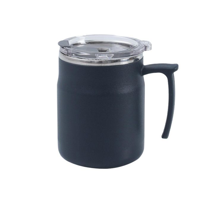 Tasse isotherme 500ml en acier inoxydable 304 avec couvercle et paille étanche portablepour thé café boissonsNavy Blue