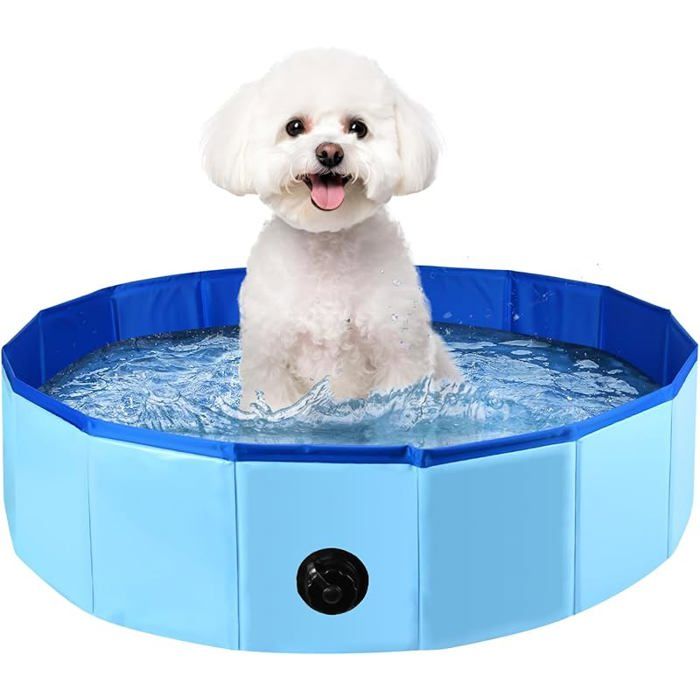 Piscine Pliable pour Chien - 80 x 20 cm - en PVC - Bleu - Portable - pour intérieur et extérieur 80×20cm ABRI DE PISCINE