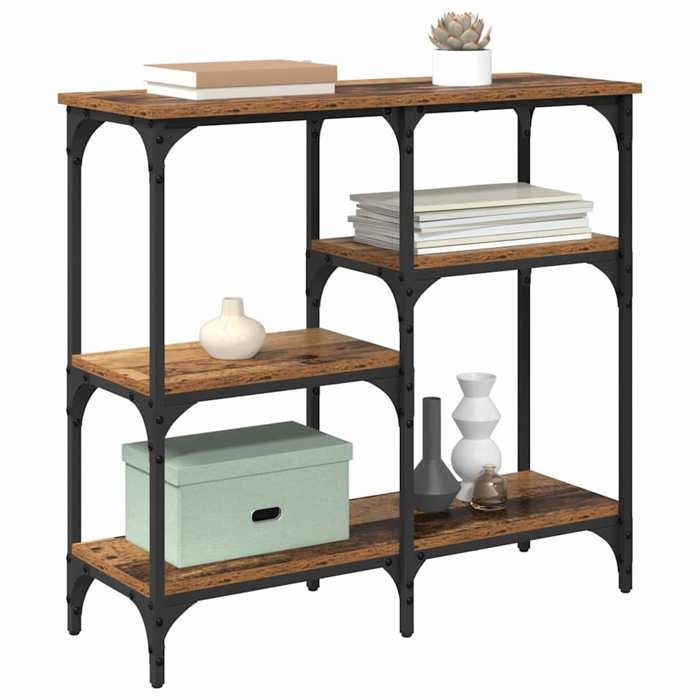 Table de Canapé SWEETY Marron Table console - Pour Entrée Couloir - Bois Ancien 80x29x75cm - bois dingénierie CL15309529464