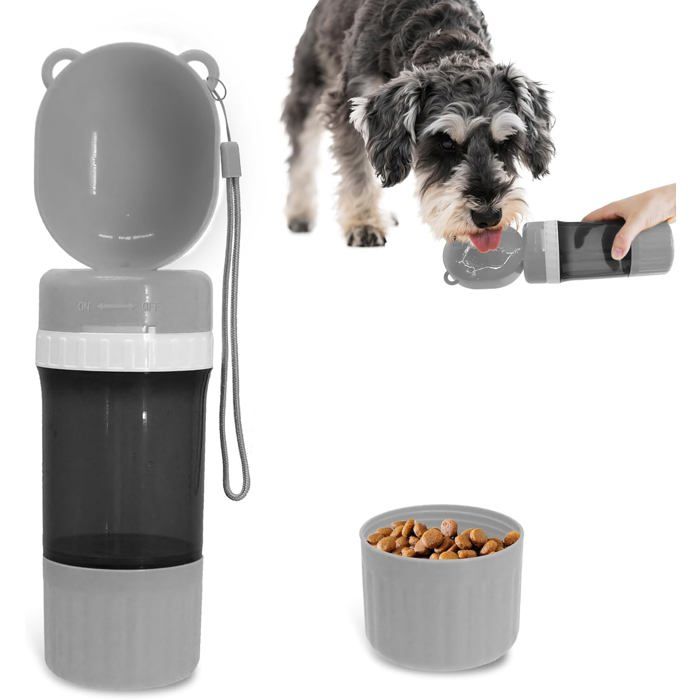 Gourde pour chien - Bouteille deau pour chien - Gourde de voyage - Gourde nomade - 400 ml - Anti-fuite - Portable -