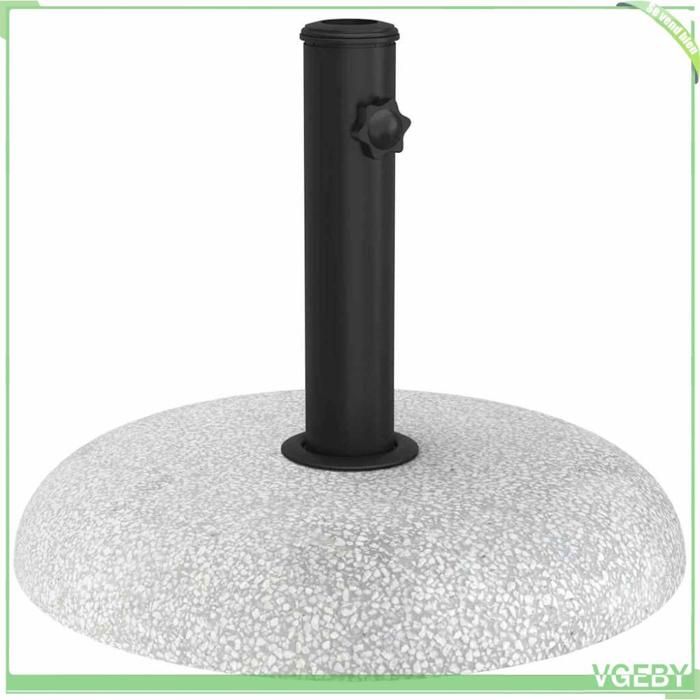 Pied de parasol - FAFEICY - 42007323 - Béton rond Ø45x33 cm - Gris clair - Roulable