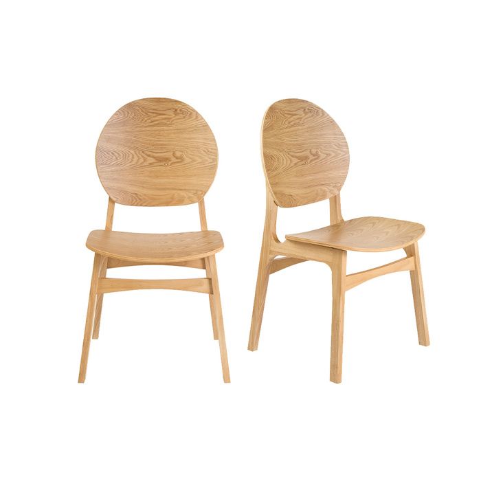 Miliboo - Chaises scandinaves en bois clair (lot de 2) ELTON