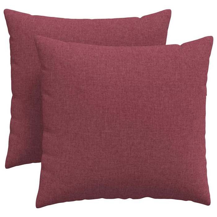 Moderne Coussins de canapé 2 pcs Bordeaux 45 x 45 cm tissu Décoration de chaises & canapés @EU57857