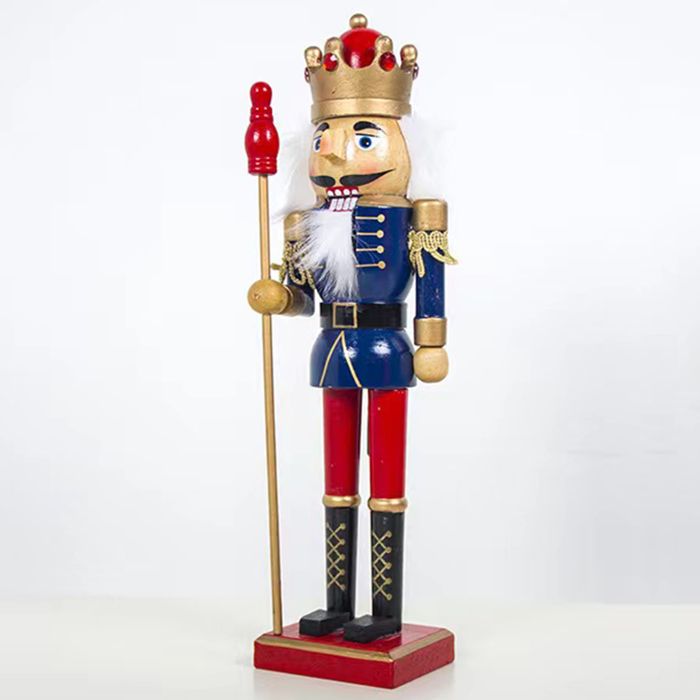 Casse-noisette soldat 60 cm coloré / bois décoration noël - Onwind - cadeau jouet poupée vintage artisanat/ histoire allemande/ mu