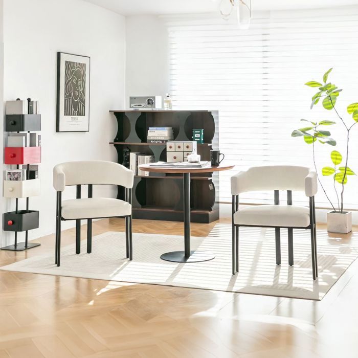 Chaise de salle à manger - WESTYLE - Design tonneau - Similicuir (PU) - Accoudoirs intégrés - Mousse à mémoire de forme