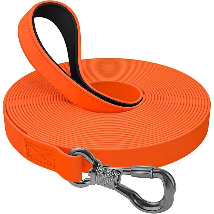 X Longe pour ChienLaisse de Dressage étanches pour ChiensLaisse pour Chien avec Poignée Confort et Orange fluorescent 3M LAISSE