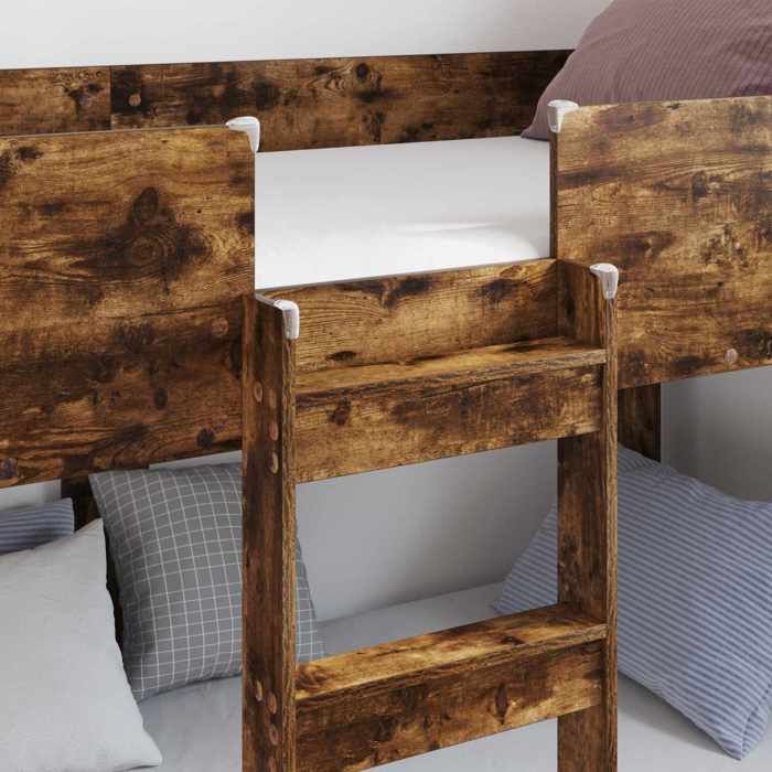 NOUVEAU Petit lit simple - Lit Superposé pour Enfants - COCO - 1 personne - Chêne fumé 90 x 200 cm _00twi64b
