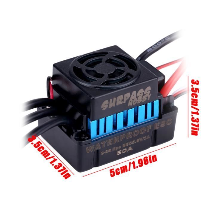 ESC 60A Pour Voiture RC – Contrôleur De Vitesse électronique Brushed, Avec Protections, Compatible Programmeur