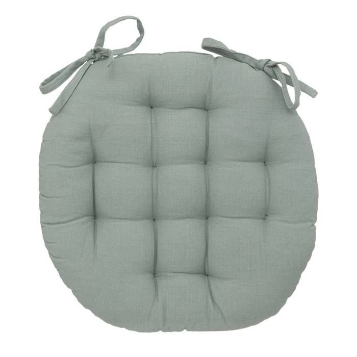 Galette de chaise Anjali en coton D38cm vert céladon - Atmosphera Créateur dintérieur Galette de chaise Anjali en coton D38cm vert céladon - Atmosphera Créateur dintérieur